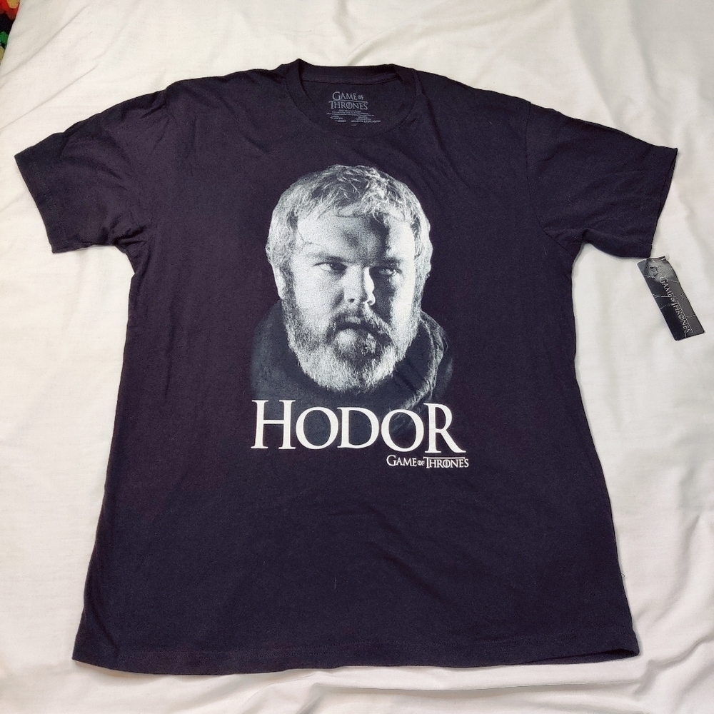 Game of Thrones Hodor Tee Shirt T-shirt Black Mens Sz Large NEW w/ Tags